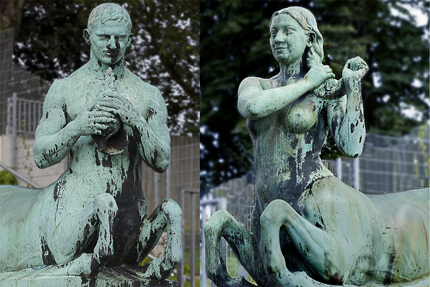 Hamburg Stadtpark Skulpturen Zentauren Triton und Nereide